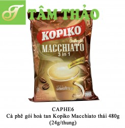 Cà phê gói hoà tan Kopiko Macchiato  thái 480g(24g/thung)-8998666002280
