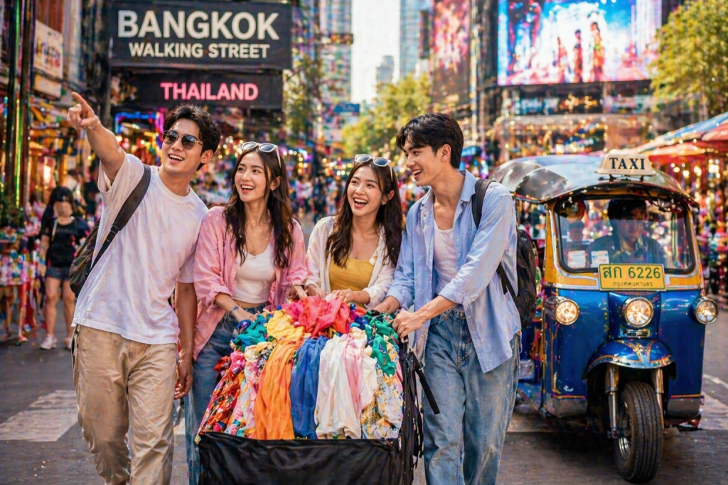 Vali đầy ắp, mood cũng đầy năng lượng 🔥 Bangkok không làm tụi mình thất vọng!