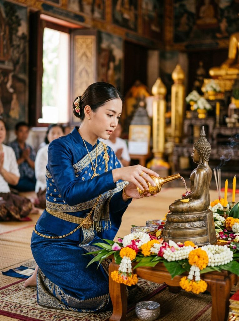 Nghi thức tắm Phật: Gột rửa tâm trần, cầu mong bình an.