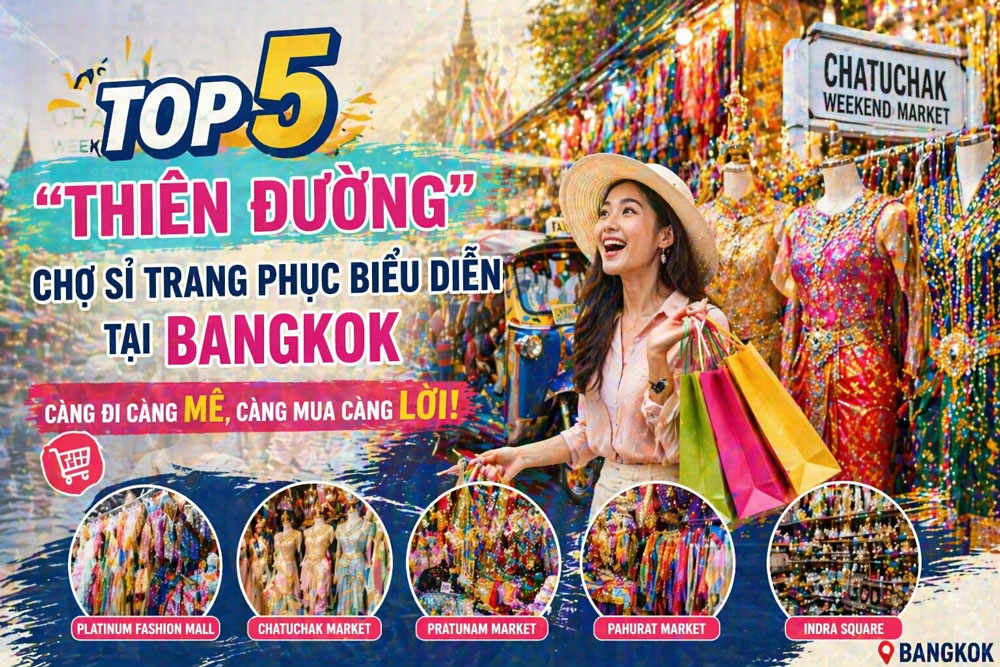 Top 5 thiên đường chợ sỉ trang phục biểu diễn tại Bangkok